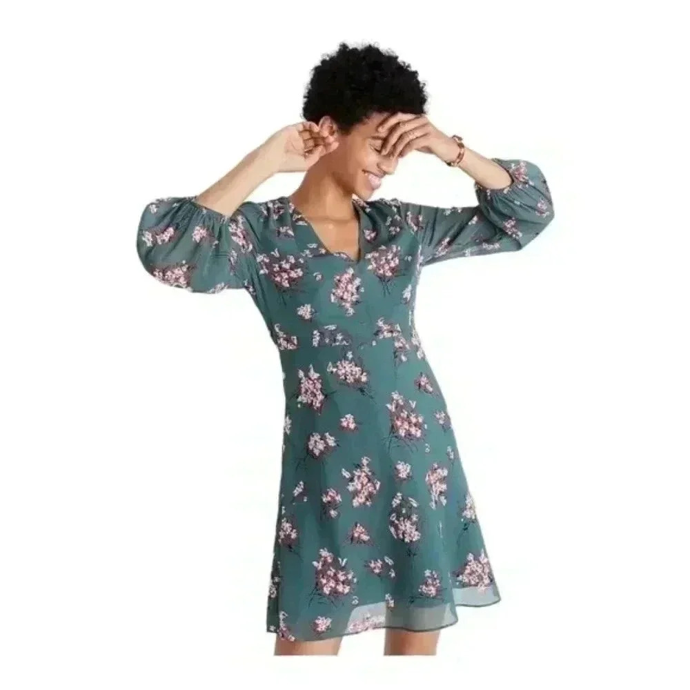 Madewell Marguerite Dress in Butterfly Garden Print